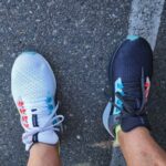 Susan wearing 2 different color shoes
